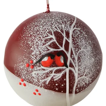 Kotikulta Kynttilänjalat Ja Kynttilät-Pallokynttilä 8 Cm Punatulkku