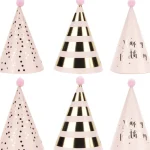 Let's Party Juhlakattaus-Partyhattu 6 Kpl Vaaleanpunainen/kulta