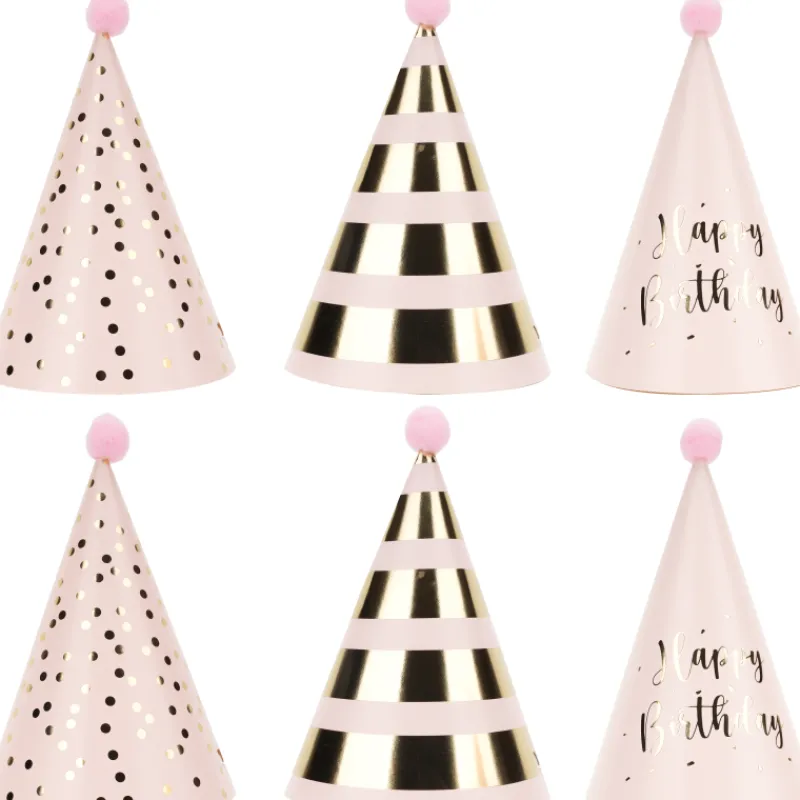 partyhattu-lets-party-6-kpl-va-lXnSBocD-0.webp Let's Party Juhlakattaus-Partyhattu 6 Kpl Vaaleanpunainen/kulta