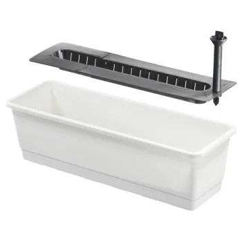 Orthex Ulkoruukut Ja Aluset-Parvekelaatikko 55 Cm Kestokastelu Valkoinen