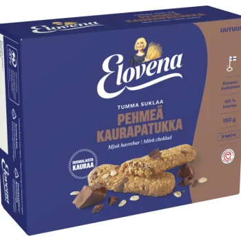 Elovena Keksit^Pehmeä Kaurapatukka 6 X 30 G Tumma Suklaa