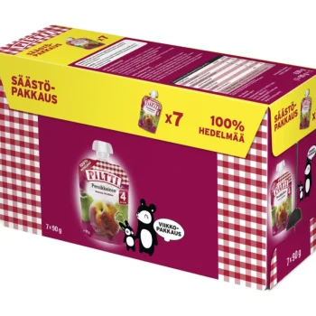 Piltti Lastenruoka-ateriat Ja Välipalat^Persikkainen 4kk 7x90g Annospussi