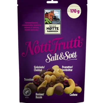 Den Lille Nu00f8tte Fabrikken Pähkinät Ja Kuivatut Hedelmät-Pähkinäsekoitus Den Lille Nötte Fabrikken 170 G Nötti Frutti Salt & Sött