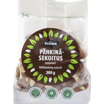 Priima Pähkinät Ja Kuivatut Hedelmät^Pähkinäsekoitus 300 G Natural