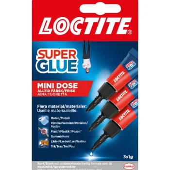 Loctite Liimat, Massat Ja Tasoitteet-Pikaliima Super Glue Mini Dose, 3 X 1 G