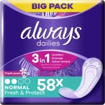 Always Intiimihygieniasuojat^Pikkuhousunsuoja 58 Kpl Fresh Normal