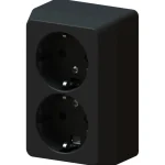 Harju Hiili Sähköasennustarvikkeet-Pistorasia 2-os Pinta Maad Musta