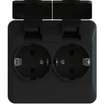 Harju Hiili Sähköasennustarvikkeet-Pistorasia 2-os RVT Uppo JL Musta