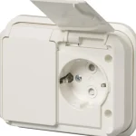 Abb Sähköasennustarvikkeet-Pistorasia 2-os.schuko-pr.jousiliittimin, IP44