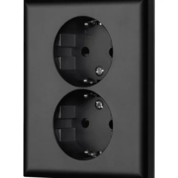 Egant Sähköasennustarvikkeet-Pistorasia Fjord 2-osainen Maadoitettu Musta