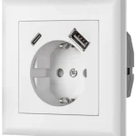 Egant Sähköasennustarvikkeet-Pistorasia Fjord Schuko + USB A+C