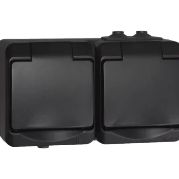 Egant Sähköasennustarvikkeet-Pistorasia IP44 2-osainen Musta