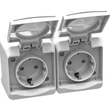 Egant Sähköasennustarvikkeet-Pistorasia Pinta 2 Osainen Roiskesuojattu Pikaliitos, 5 Kpl