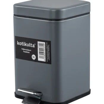 Kotikulta Roskakorit Ja Lajitteluastiat^Poljinroskakori 3 L Harmaa