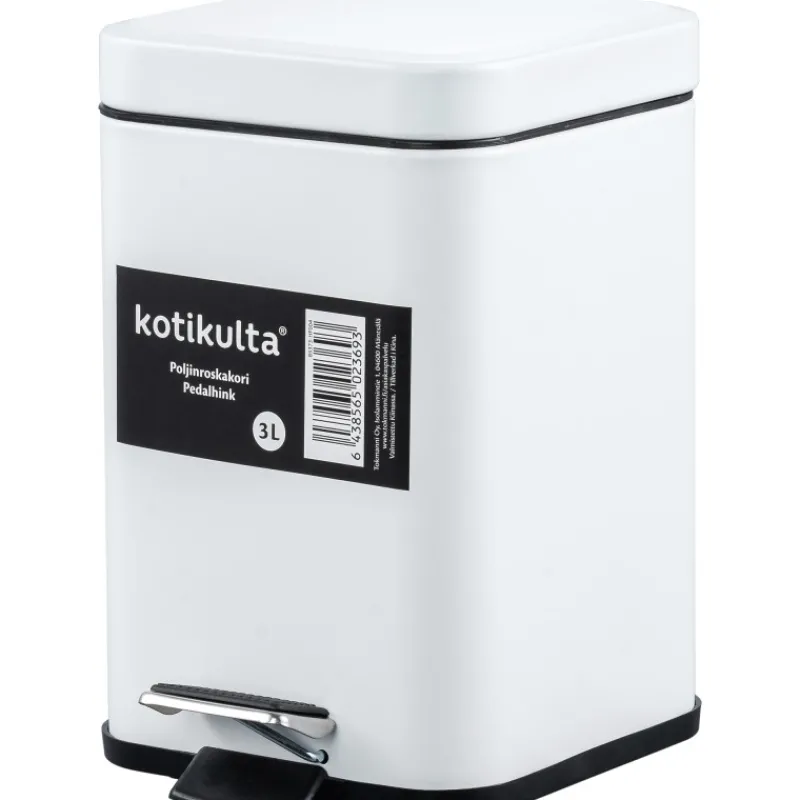 poljinroskakori-kotikulta-3-l-lzWFnTsG-0.webp Kotikulta Roskakorit Ja Lajitteluastiat^Poljinroskakori 3 L Valkoinen