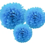 Let's Party Juhlakoristeet-Pom Pom -koriste 3 Kpl Sininen