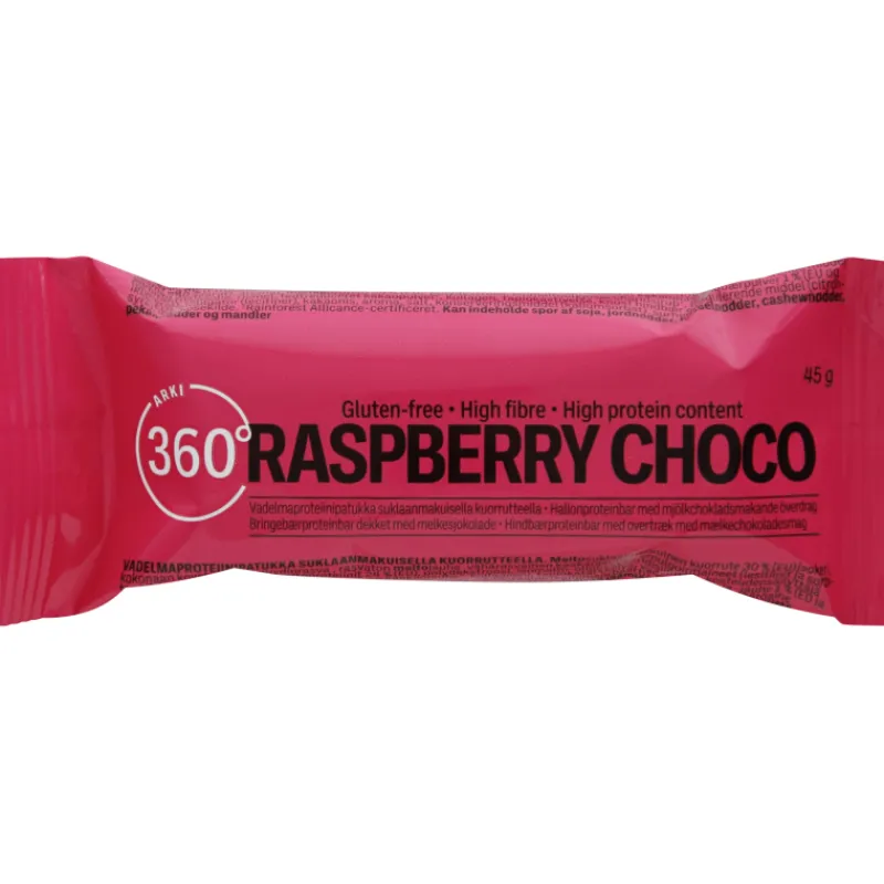 proteiinipatukka-arki-360u00b0-hPhQVBqF-0.webp Arki 360u00b0 Urheiluravinteet Ja Valmisteet^Proteiinipatukka 45 G Vadelma