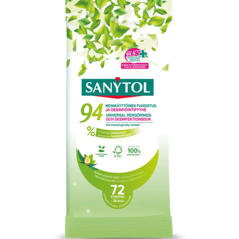 puhdistus-ja-desifiointipyyhe-ILKcpxtU-0.webp Sanytol Kodin Puhdistusaineet Ja Ilmanraikastimet^Puhdistus- Ja Desifiointipyyhe 72 Kpl Vege