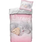 Skybrands Vuodevaatteet-Pussilakanasetti 150 X 210 Cm Kissa