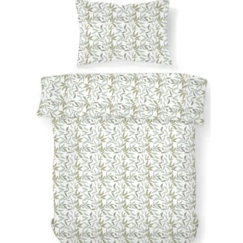 Kotikulta Vuodevaatteet-Pussilakanasetti 150 X 210 Cm Green Leaves