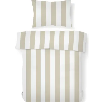 Kotikulta Vuodevaatteet-Pussilakanasetti 150 X 210 Cm Block Stripe Beige