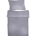 Kotikulta Selected Vuodevaatteet-Pussilakanasetti 150 X 210 Cm Raita Puuvillasatiini Harmaa
