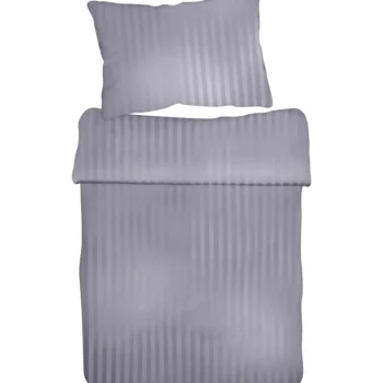 Kotikulta Selected Vuodevaatteet-Pussilakanasetti 150 X 210 Cm Raita Puuvillasatiini Harmaa