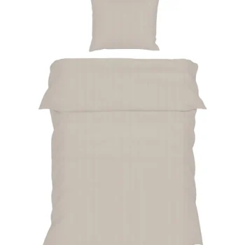 Kotikulta Selected Vuodevaatteet-Pussilakanasetti 150 X 210 Cm Raita Puuvillasatiini Beige