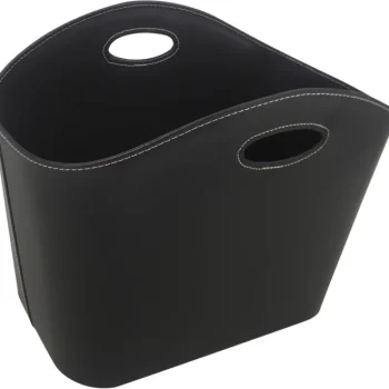 Brücke Kiuas- Ja Takkatarvikkeet-Puunkantoteline PU-nahkaa Musta