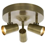Scan Lamps Sisävalaisimet-Pyöreä Kattospotti PILOT 3-os Antiikkimessinki