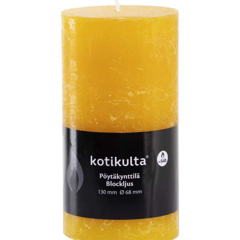 pytkynttil-kotikulta-130-x-68-LOJlgvSL-0.webp Kotikulta Kynttilänjalat Ja Kynttilät-Pöytäkynttilä 130 X 68 Mm Rustic Okra