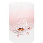 Kotikulta Kynttilänjalat Ja Kynttilät-Pöytäkynttilä 7 X 10 Cm Talvi Pinkki