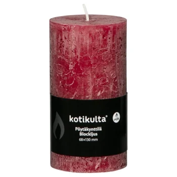 Kotikulta Kynttilänjalat Ja Kynttilät-Pöytäkynttilä Rustic 13 X 6,8 Cm Viininpunainen
