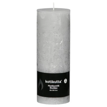 Kotikulta Kynttilänjalat Ja Kynttilät-Pöytäkynttilä Rustic 19 X 6,8 Cm Vaaleanharmaa