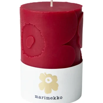 Marimekko Kynttilänjalat Ja Kynttilät-Pöytäkynttilä 6,5 X 10 Cm Unikko Tummanpunainen