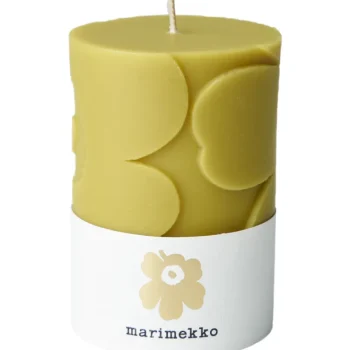 Marimekko Kynttilänjalat Ja Kynttilät-Pöytäkynttilä 6,5 X 10 Cm Unikko Oliivinvihreä