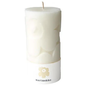 Marimekko Kynttilänjalat Ja Kynttilät-Pöytäkynttilä 6,5 X 14 Cm Unikko Luonnonvalkoinen