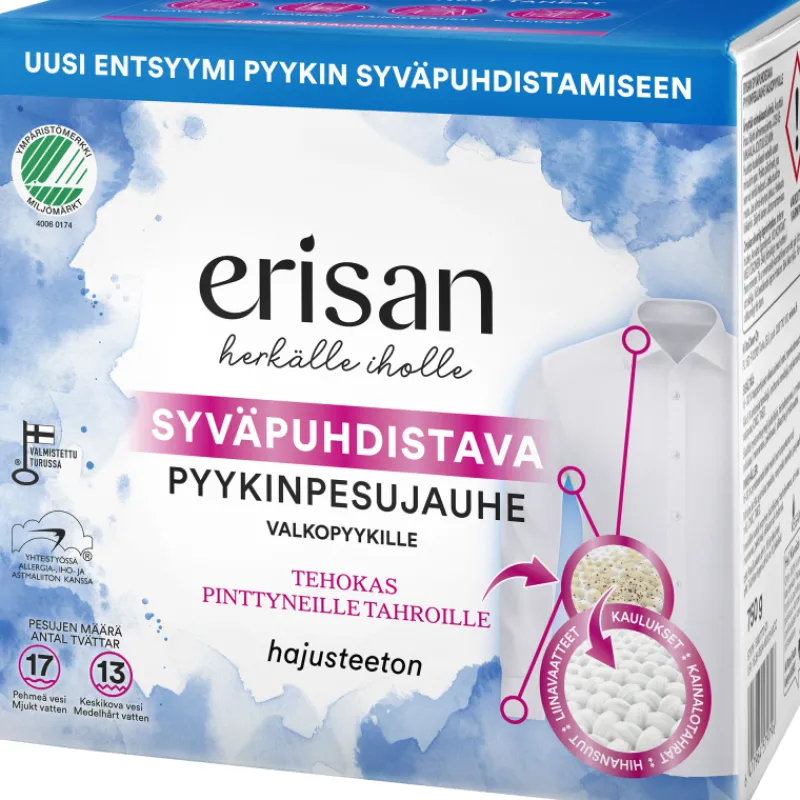 pyykinpesujauhetiiviste-erisan-RABfLDTW-0.webp Erisan Pyykinpesu- Ja Huuhteluaineet^Pyykinpesujauhetiiviste 750 G Valko Syväpuhdistava