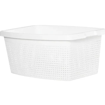 Plast1 S채ilytysj채rjestelm채t^Pyykkikori 40 L Rattan Valkoinen