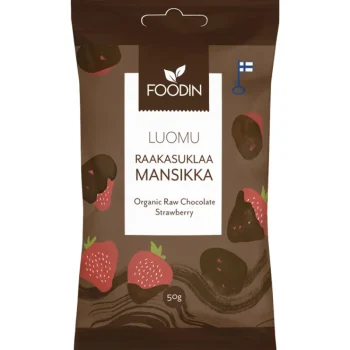 Foodin Terveysravinteet Ja -valmisteet^Raakasuklaamansikka 50 G Luomu