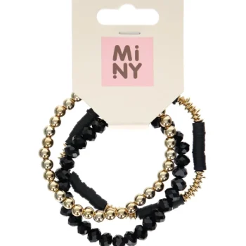 Miny Korut Ja Kellot^Rannekoru 3 Kpl Musta/kulta