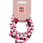 Miny Korut Ja Kellot^Rannekorusetti Pinkki/valkoinen/musta 4 Kpl/pkt