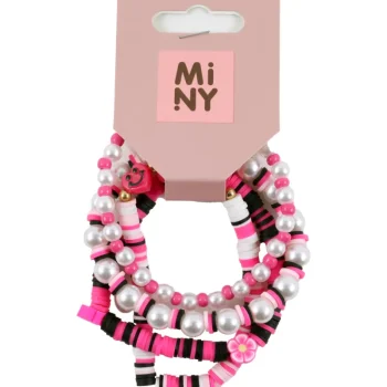 Miny Korut Ja Kellot^Rannekorusetti Pinkki/valkoinen/musta 4 Kpl/pkt