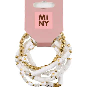 Miny Korut Ja Kellot^Rannekorusetti Valkoinen/kulta 6 Kpl/pkt