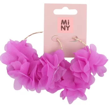 Miny Korut Ja Kellot^Rengaskorvakorut 6 Cm Kukka Lila