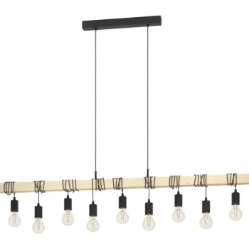 Eglo Sisävalaisimet-Riippuvalaisin Townshend 9xE27 Musta/puu
