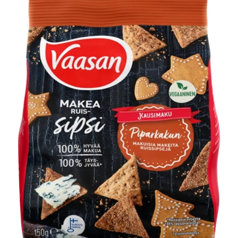 ruissipsi-vaasan-150-g-piparka-HPAjqhRs-0.webp Vaasan Kuivaleivät Ja Korput^Ruissipsi 150 G Piparkakun Makuinen