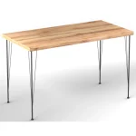 Chic Home Pienkalusteet-Ruokapöytä 120 Cm Noora + 4 Tuolia, Beige/musta