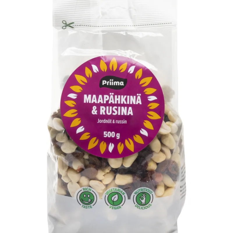 rusina-maaphkinsekoitus-priima-HvggwLvD-0.webp Priima Pähkinät Ja Kuivatut Hedelmät^Rusina-maapähkinäsekoitus 500 G