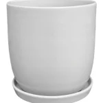 Kotikulta Sisäkukkaruukut-Ruukku 14 Cm Kiinteällä Aluslautasella, Matta Valkoinen